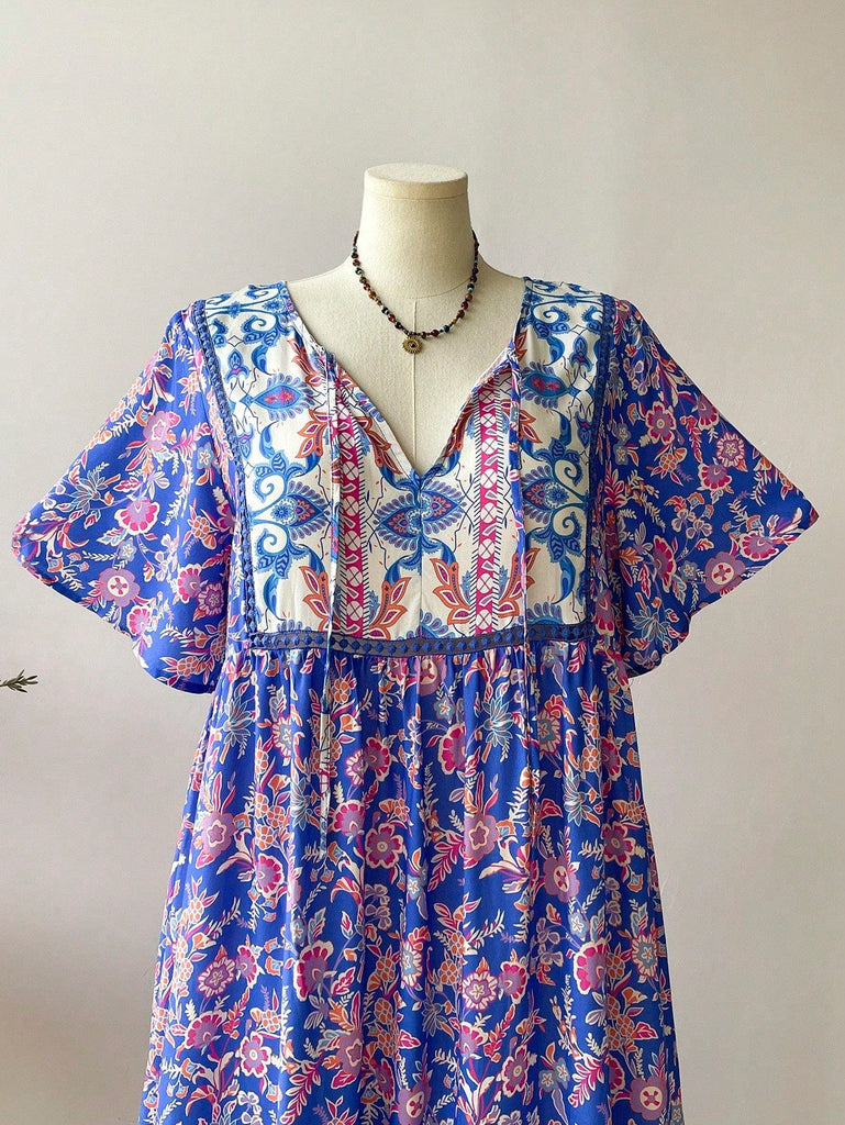 Boho Floral Bamboo Maxi Dress