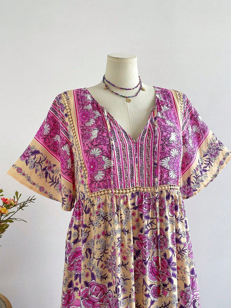 Boho Floral Bamboo Maxi Dress