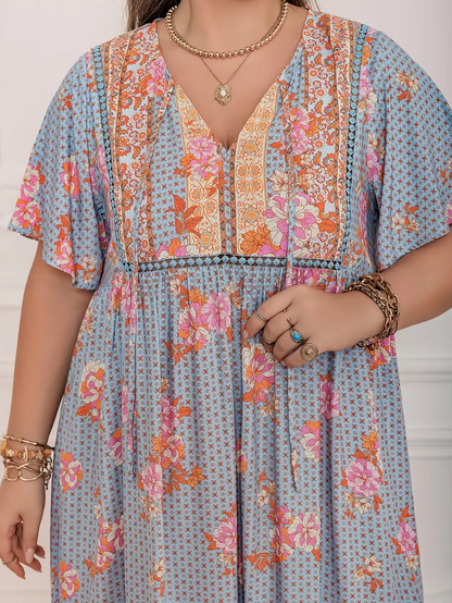Boho Floral Bamboo Maxi Dress