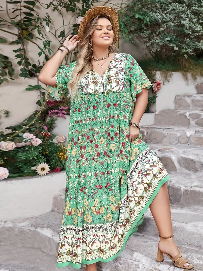 Boho Floral Bamboo Maxi Dress – Saltandcoast UK