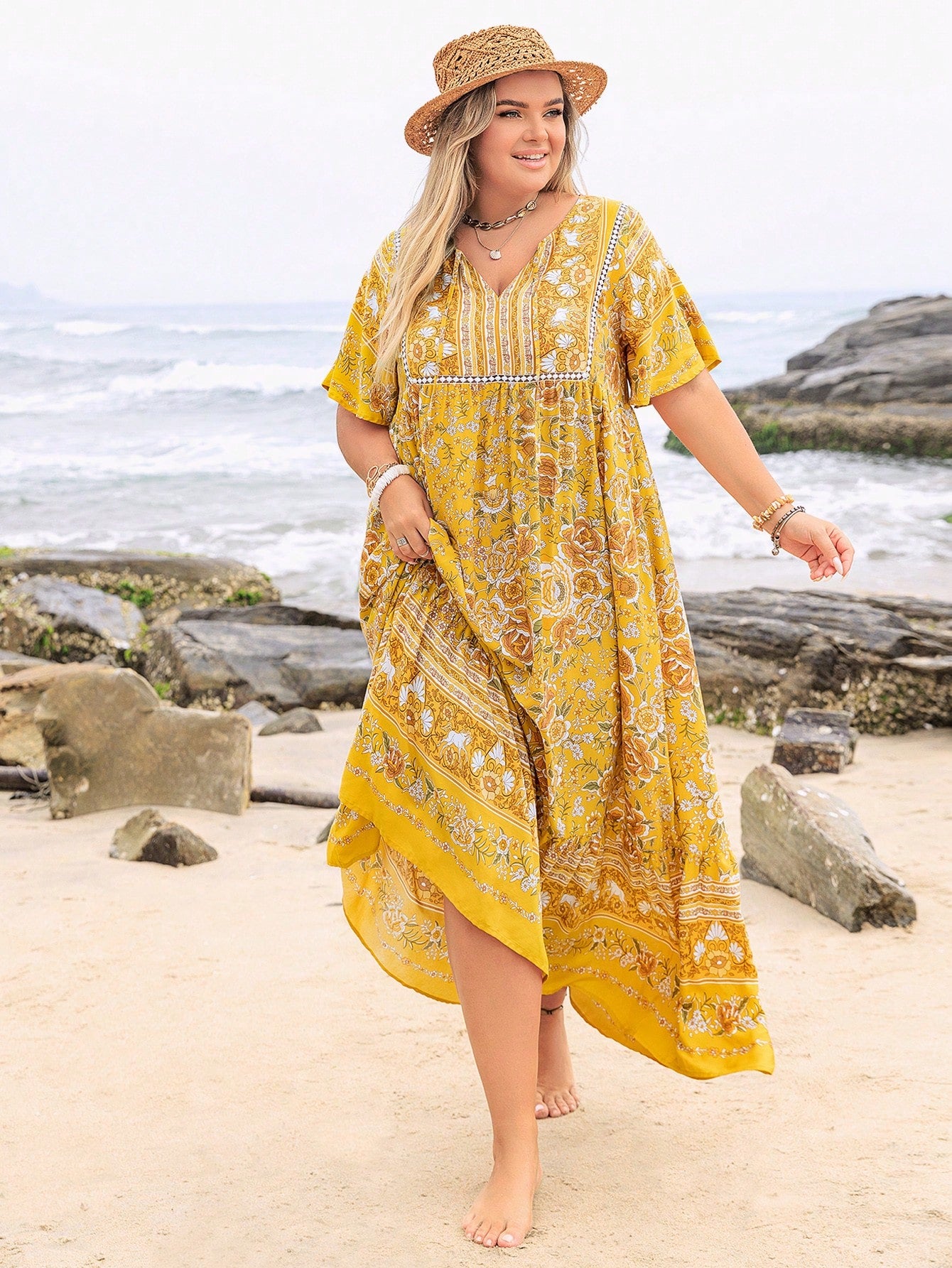 Boho Tropical Maxi Dress