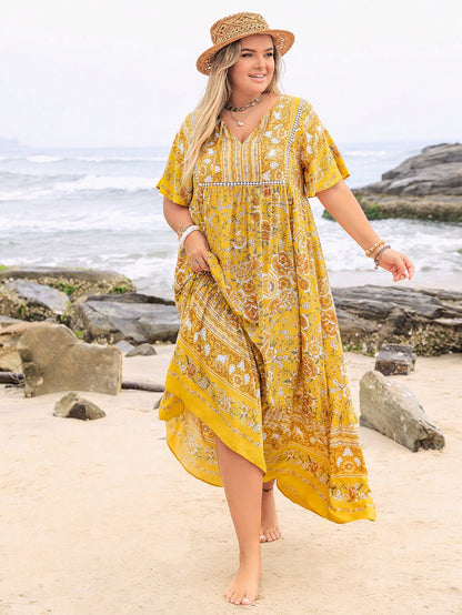 Boho Tropical Maxi Dress