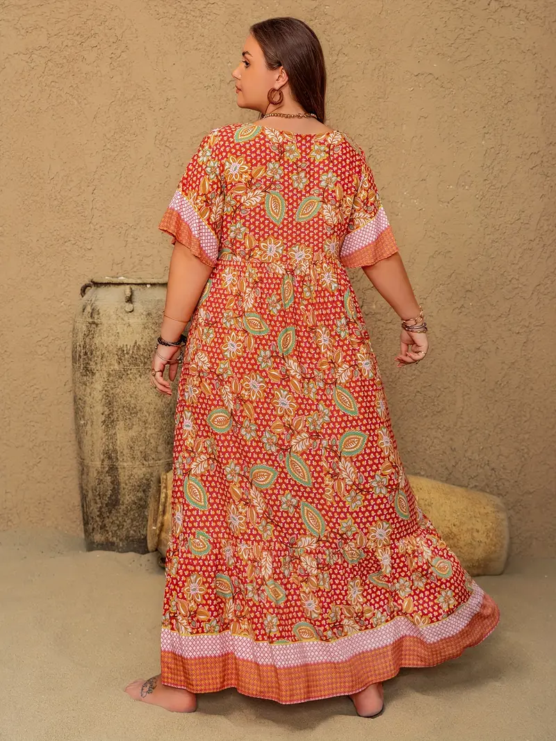 Boho Floral Bamboo Maxi Dress